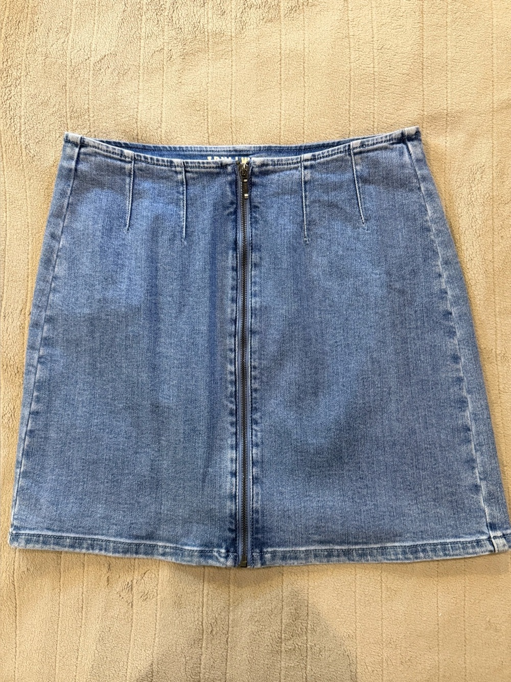 Idyllwind Light Blue Front-Zip Denim Mini Skirt-Fueled by Miranda Lambert